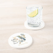 Dessous De Verre En Grès Noces Fleurs Hydrangea Colibri (Côté)