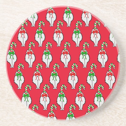 Dessous De Verre En Grès Noël à Cat Butt (Devant)