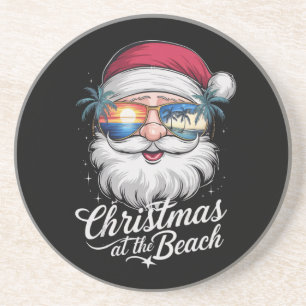 Dessous De Verre En Grès Noël à la plage Vacances d'été hawaïennes à Noël