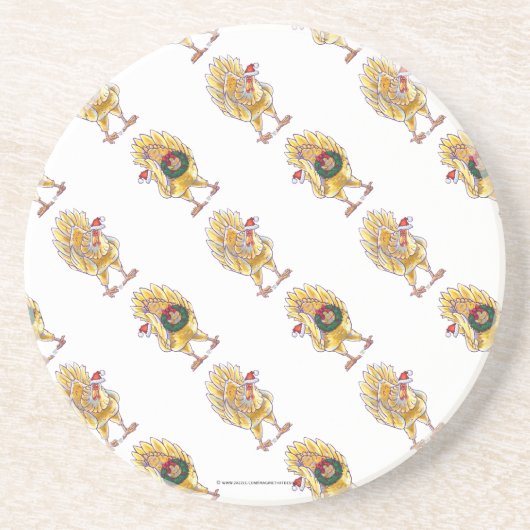 Dessous De Verre En Grès Noël au poulet (Devant)