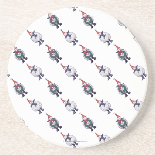 Dessous De Verre En Grès Noël aux moutons (Devant)