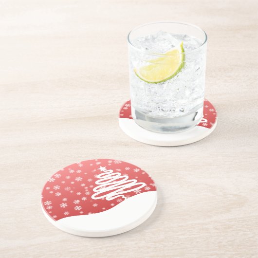 Dessous De Verre En Grès Noël blanc (Côté)