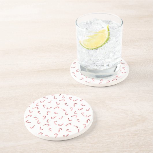 Dessous De Verre En Grès Noël Canne à Sucre (Côté)