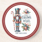 Dessous De Verre En Grès Noël Casse-noisette Sucre de canne voeux de Noël (Devant)