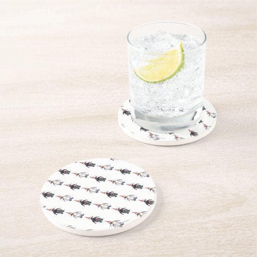 Dessous De Verre En Grès Noël des pingouins (Côté)