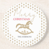 Dessous De Verre En Grès Noël en bois Rocking Horse (Devant)