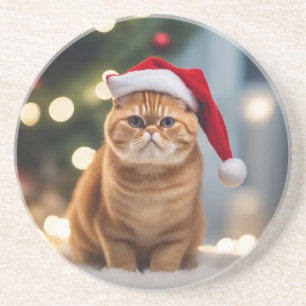Dessous De Verre En Grès Noël Exotique Shorthair