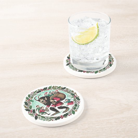 Dessous De Verre En Grès Noël Krampus (Côté)