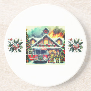 Dessous De Verre En Grès Noël merci aux pompiers