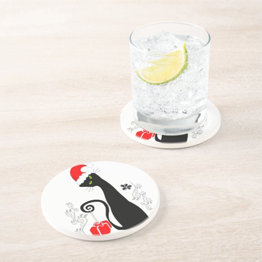 Dessous De Verre En Grès Noël moderne Kitty (Côté)