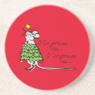 Dessous De Verre En Grès Noël Mouse mignonne Drôle Vacances
