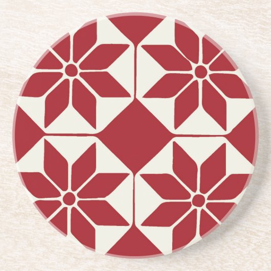 Dessous De Verre En Grès Noël Poinsettia (Devant)