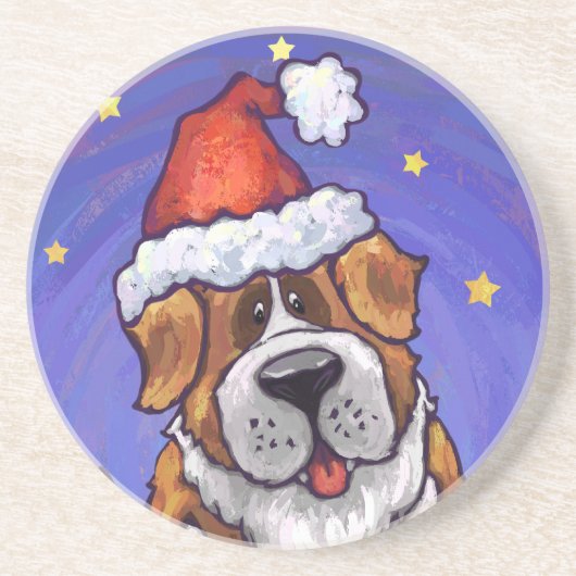 Dessous De Verre En Grès Noël Saint-Bernard (Devant)