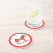 Dessous De Verre En Grès Noël scandinave Cheval Rocking (Côté)