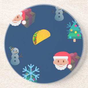 Dessous De Verre En Grès noël taco emoji