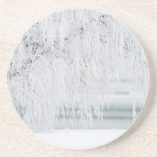 Dessous De Verre En Grès Noël vacances hiver neige (Devant)