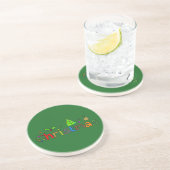 Dessous De Verre En Grès Noël vert forêt (Côté)