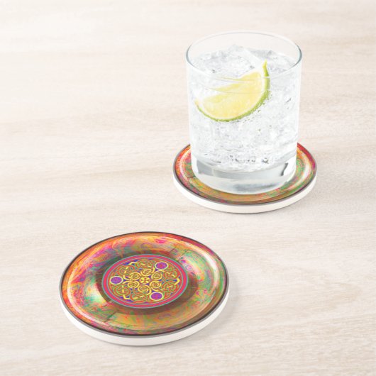 Dessous De Verre En Grès noeud celtique (Côté)