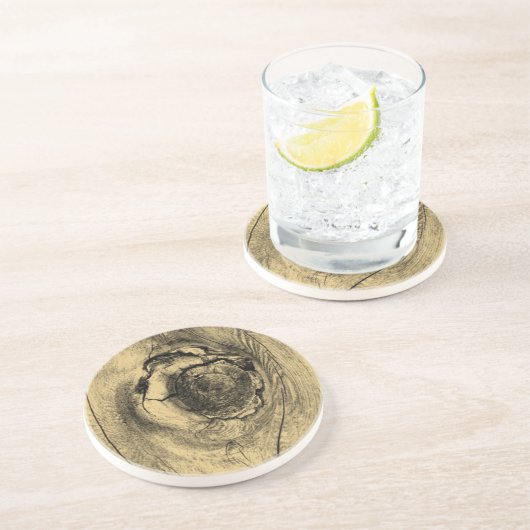 Dessous De Verre En Grès Noeud d'arbre (Côté)