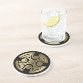 Dessous De Verre En Grès noeud d'or celtique (Côté)