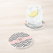 Dessous de verre en grès noir blanc et blanc blanc (Côté)