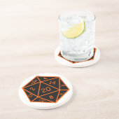 Dessous De Verre En Grès Noir D20 et orange (Côté)