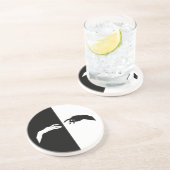 Dessous De Verre En Grès Noir et blanc Mains Moderne Art (Côté)