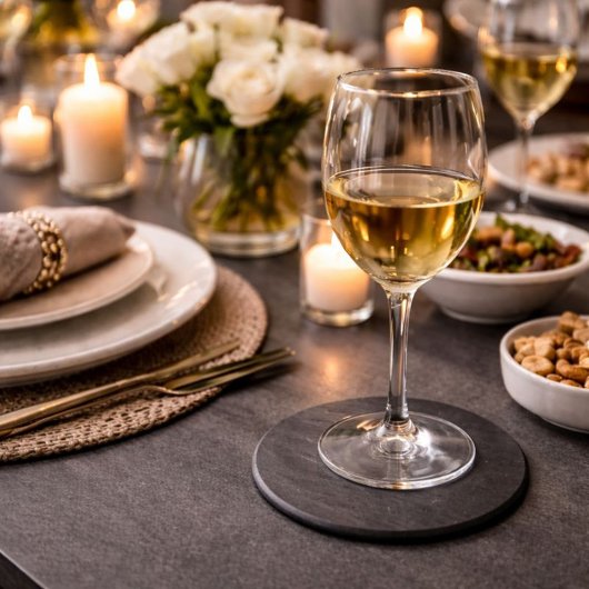 Dessous De Verre En Grès Noir et tendance