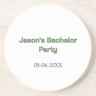 Dessous De Verre En Grès Nom de la fête de Bachelor date simple minimal mei