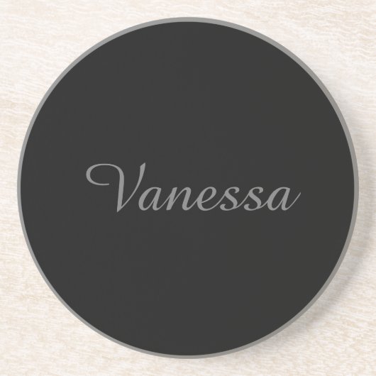 Dessous De Verre En Grès Nom d'écriture professionnelle noir personnalisé (Devant)