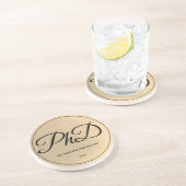 Dessous De Verre En Grès Nom d'or élégant Doctorat (Côté)