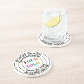 Dessous De Verre En Grès Nom du logo du texte personnalisé Adresse Site Web (Côté)