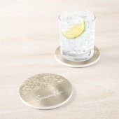 Dessous De Verre En Grès Nom Glam Or Pâle Étincelant (Côté)