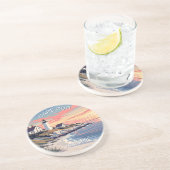 Dessous De Verre En Grès Nom personnalisé Cape Cod Massachusetts (Côté)