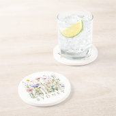 Dessous De Verre En Grès Nom personnalisé fleur sauvage (Côté)