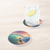 Dessous De Verre En Grès Nom personnalisé Surf (Côté)
