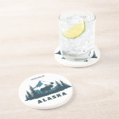 Dessous De Verre En Grès Nom personnalisé & Texte ALASKA (Côté)
