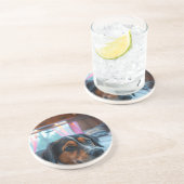 Dessous De Verre En Grès Nom : Rêves de Chien Endormi (Côté)