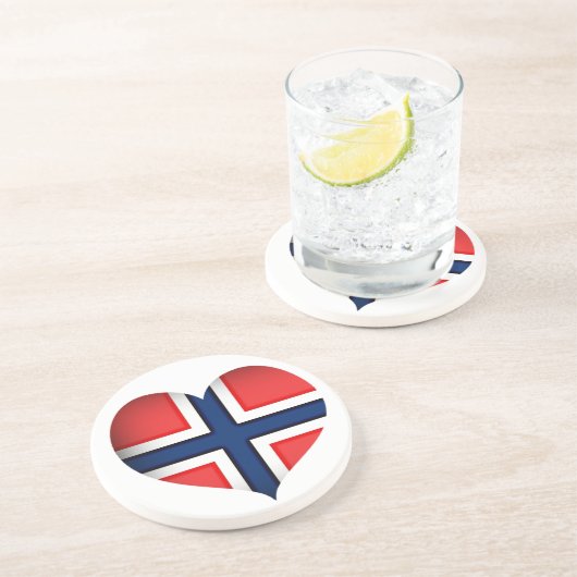 Dessous De Verre En Grès Norway Flag (Côté)