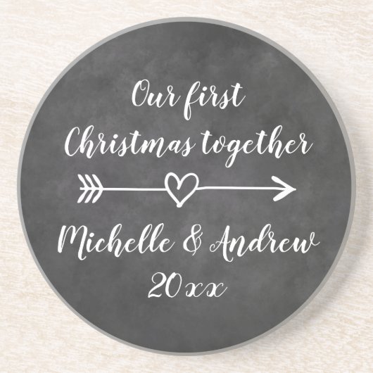 Dessous De Verre En Grès Nos premiers de Noël dessous de verre de grès (Devant)