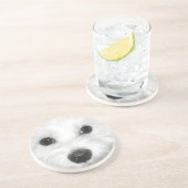 Dessous De Verre En Grès Nosey Maltese découvre le monde à travers son nez (Côté)