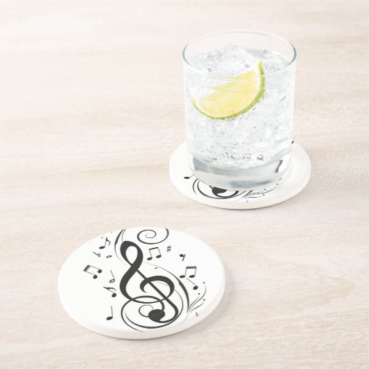 DESSOUS DE VERRE EN GRÈS ***NOTE MUSICALE*** EN PIERRE DE SANDSTONE (Côté)