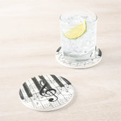 Dessous De Verre En Grès Notes de clavier et de musique de piano (Côté)