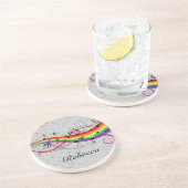 Dessous De Verre En Grès Notes de musique noire sur Gray (Côté)