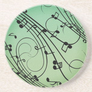 Dessous De Verre En Grès Notes Fantaisie Design Musique Verte