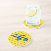 Dessous De Verre En Grès Notes musicales bleues sur un bloc-notes (Côté)