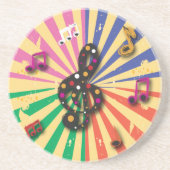 Dessous De Verre En Grès Notes musicales sur Sunsplash Arrière - plan (Devant)