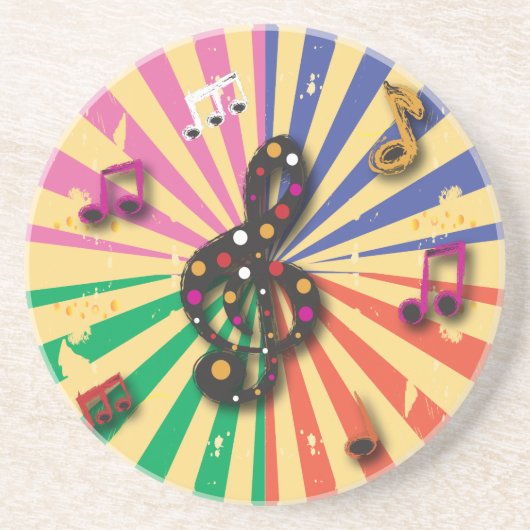 Dessous De Verre En Grès Notes musicales sur Sunsplash Arrière - plan (Devant)