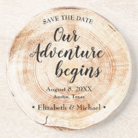 Notre aventure commence Rustic Wood Grain Print