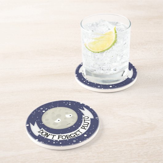 Dessous De Verre En Grès N'oubliez pas Pluton (Côté)